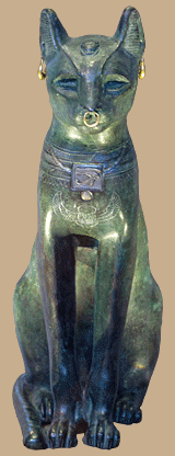 Bronze-Statuette der G&ouml;ttin Bastet
